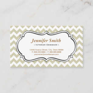 Carte De Visite Designer d'intérieur - Chevron Simple Jasmine