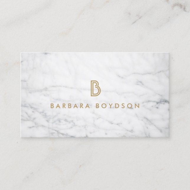 Carte de visite DESIGNER INTÉRIEUR Marbre blanc (Devant)