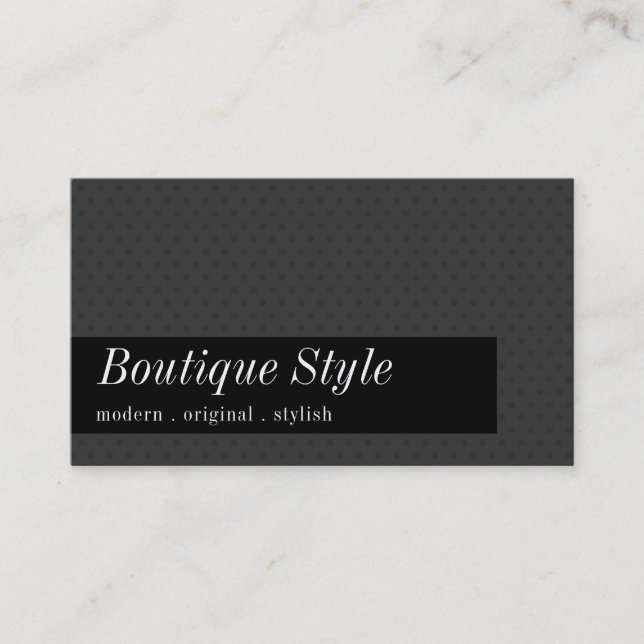 Carte De Visite DESIGNER SENSATIONNEL simple poka point gris noir (Devant)