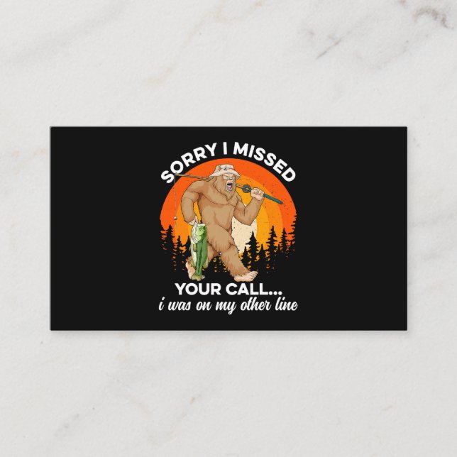 Carte De Visite Désolé D'Avoir Manqué Votre Appel Pêche Bigfoot Ho (Devant)