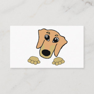 Carte De Visite dessin animé de dachshund fawn et tan peeking