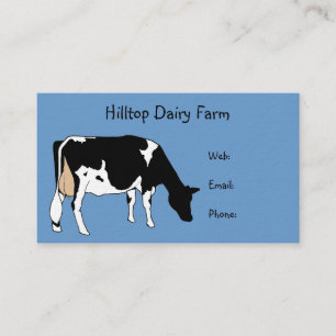 Carte De Visite Dessin au trait vache du Holstein : Laiterie,