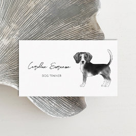 Carte De Visite Dessin beagle Chien En Noir Et Blanc Minimaliste