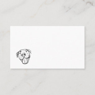 Carte De Visite dessin de bulle simple amoureux de les chiens noir