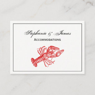 Carte De Visite Dessin de homard rouge vintage no 1