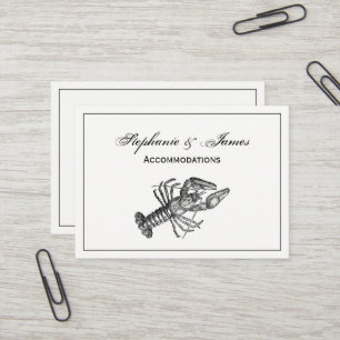 Carte De Visite Dessin de homard vintage no 1