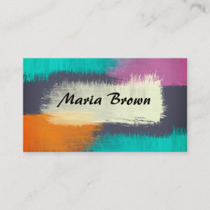 Carte De Visite dessin de peinture abstrait artistique couleur