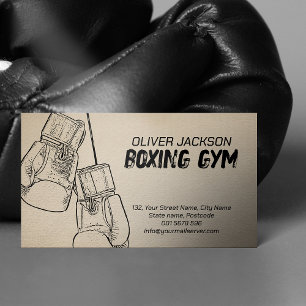 Carte De Visite Dessin des gants d'entraîneur de boxe