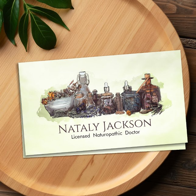 Carte De Visite Dessin des herbes et des incrustations (Créateur téléchargé)