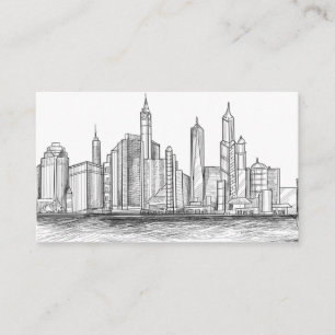 Carte De Visite Dessin d'esquisse de la ville