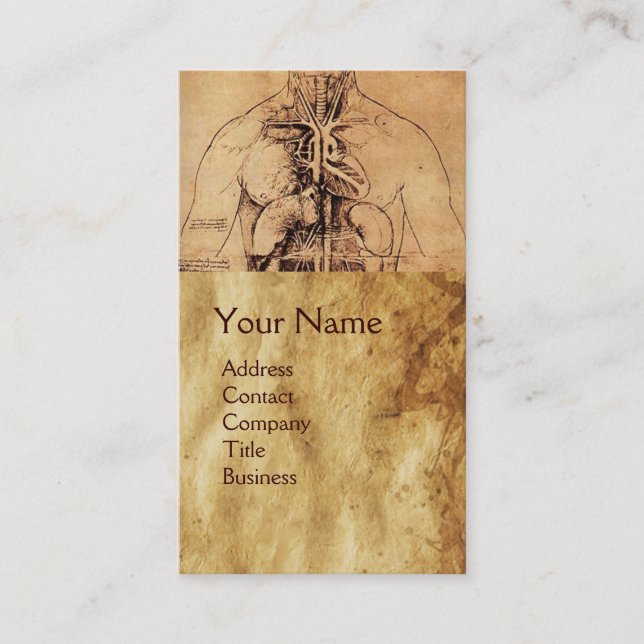 Carte De Visite Dessin du Parchemin Brown antique Torso féminin (Devant)