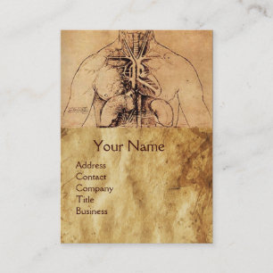 Carte De Visite Dessin du Parchemin Brown antique Torso féminin