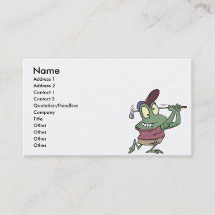 Carte De Visite dessin humoristique de grenouille de golfeur