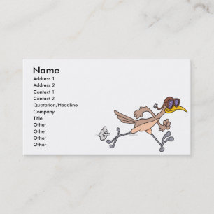 Carte De Visite dessin humoristique d'oiseau bête