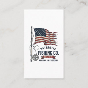 Carte De Visite Dessin vectoriel de drapeau de pêche patriotique v