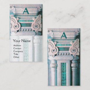 Carte De Visite DESSINATEUR D'INTÉRIEURS, blanc turquoise de
