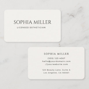 Carte de visite d'esthéticienne éditoriale minimal