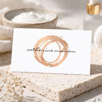 Carte de visite d'esthéticienne Logo Beauté Rose G