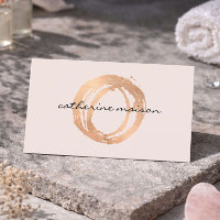 Carte de visite d'esthéticienne Logo Rose Gold Ros
