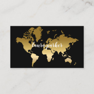 Carte De Visite Destination de l'agent de voyage Faux Gold