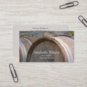 Carte de visite d'établissement vinicole de barils