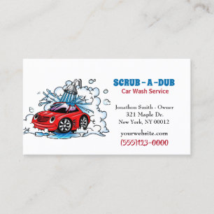 Carte De Visite Détail auto de voiture Service de lavage de voitur