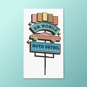 Carte De Visite Détail auto Lavage de voiture Valutation Retro Vin