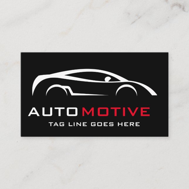 Carte De Visite Détail automatique Automotive moderne noir et blan (Devant)