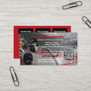Carte De Visite Détail automatique de la voiture mobile Lave-auto 