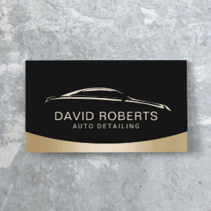 Carte De Visite Détail automatique Lave-auto Automotive Black & Go
