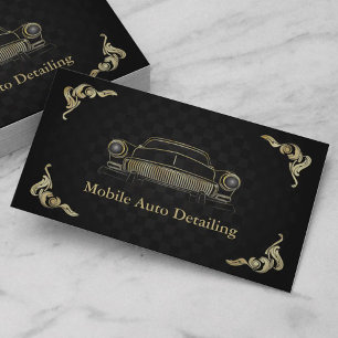 Carte De Visite Détail automatique Vintage Black Gold Deco Retro