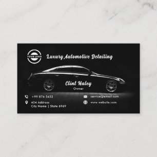 Carte De Visite Détail de l'automobile moderne   Noir