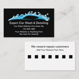 Carte De Visite Détail du lavage de voiture Récompenses client Car