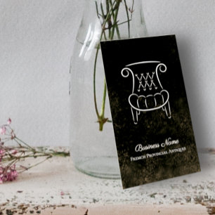 Carte De Visite Détaillant d'antiquités de Fauteuil Provincial vin