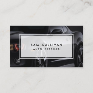 Carte De Visite Détailleur auto Profil de voiture noir brillant Au
