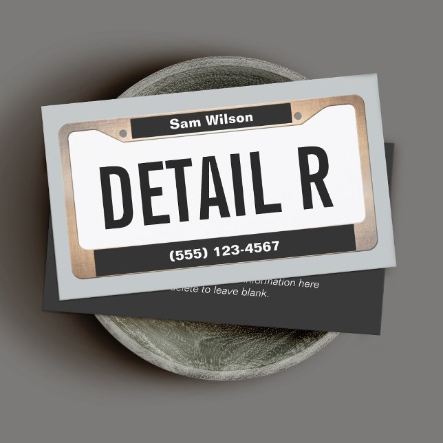 Carte De Visite Détailleur automatique Gold Licence Plate Détail (Créateur téléchargé)