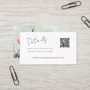 Carte De Visite Détails QR Code tulipes site de printemps