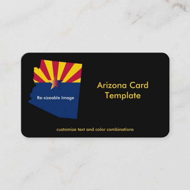 Carte de visite d'État du pavillon de l'Arizona (Devant)