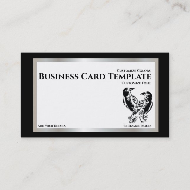 Carte De Visite Deux Black Birds Logo Raven  (Devant)