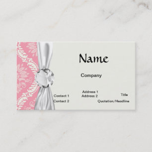 Carte De Visite deux damas élégants rose et crème