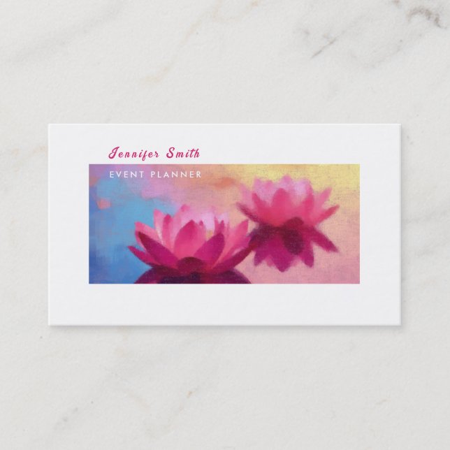Carte De Visite Deux Lotus d'eau rayonnante (Devant)