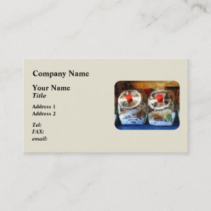 Carte De Visite Deux Pots à Biscuits en Verre