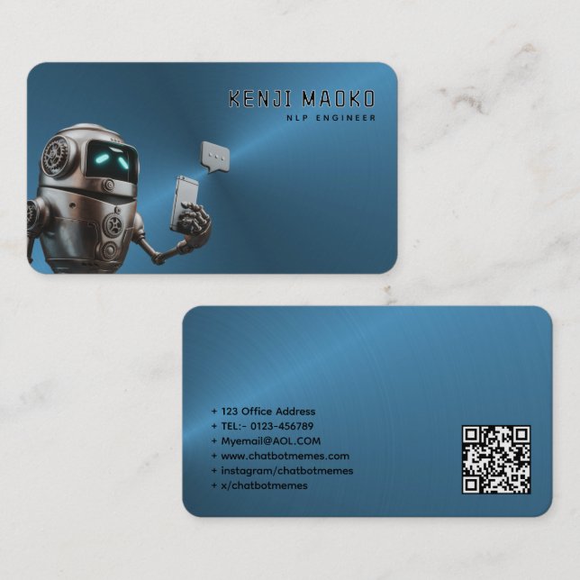 Carte De Visite 🤖 développeur de chatbot Conversational AI Ingéni (Devant / Derrière)
