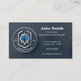 Carte De Visite Développeur entrepreneur du bâtiment bleu foncé