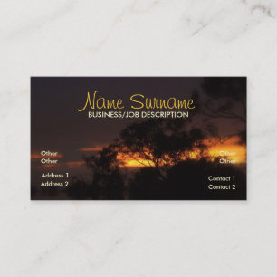 Carte de visite d'humeur du coucher de soleil d'hi