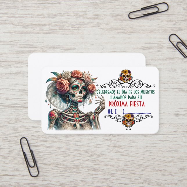 Carte De Visite Dia de los muertos (Devant/Arrière en situation)