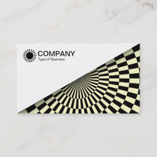 Carte De Visite Diagonal V2 - Blanc - Op Art noir et jaune pâle