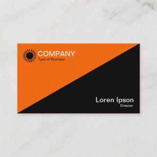 Carte De Visite Diagonale - Noir avec orange FF6600