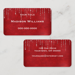Carte De Visite diamant bling sur rouge
