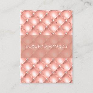 Carte De Visite Diamant courbé Rose brillant Or rose luxueux
